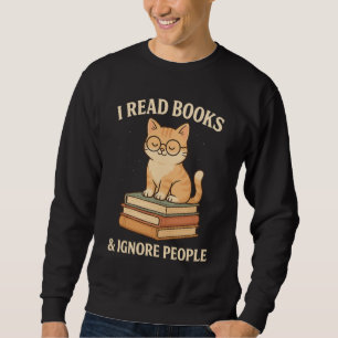 Schattigee Bookish Cat – Ik lees boeken en negeer Trui