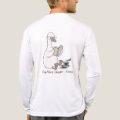 Schattigee Bookish Duck Reading met Coffee T shirt (Achterkant)