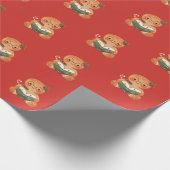Schattigee Bookish Gingerbread Man Wrapping Paper Cadeaupapier (Hoek)