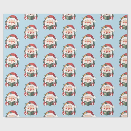 Schattigee Bookish Santa Claus Cadeaupapier (Vlak)
