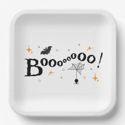 Schattigee Booooo Halloween Party Paper Bord (Voorkant)