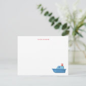 Schattigee boot Kinder dank u Bedankkaart (Staand voorkant)