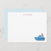 Schattigee boot Kinder dank u Bedankkaart (Voorkant / Achterkant)