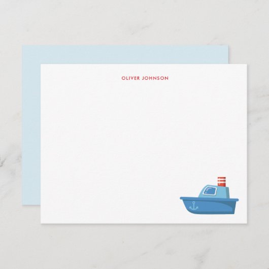 Schattigee boot Kinder dank u Bedankkaart (Voorkant / Achterkant)