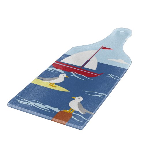 Schattigee boot kunst aan zee snijplank (Hoek)