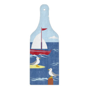 Schattigee boot kunst aan zee snijplank