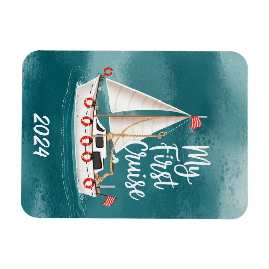 Schattigee boot - Mijn eerste cruise - Custom Magneet (Horizontaal)