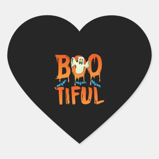 Schattigee Bootiful Ghost Bootiful Grappig Mooie P Hart Sticker (Voorkant)
