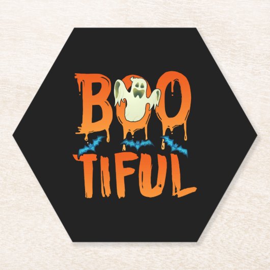 Schattigee Bootiful Ghost Bootiful Grappig Mooie P Kartonnen Onderzetters (Voorkant)