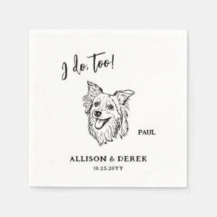 Schattigee Border Collie Hond bruiloft Servet