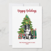 Schattigee Border Collie Hondenfamilie Kerstmis Feestdagenkaart (Voorkant)