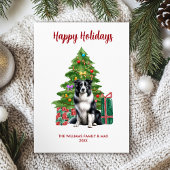 Schattigee Border Collie Hondenfamilie Kerstmis Feestdagenkaart