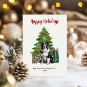 Schattigee Border Collie Hondenfamilie Kerstmis Feestdagenkaart
