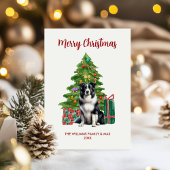 Schattigee Border Collie Hondenfamilie Kerstmis Feestdagenkaart