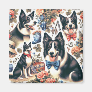 Schattigee  Border Collie Illustratie Magneet