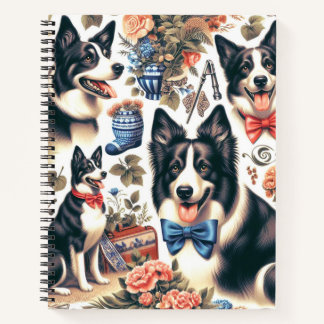 Schattigee  Border Collie Illustratie Notitieboek