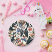 Schattigee Border Collie Illustratie Papieren Bordje (Feest)