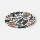 Schattigee Border Collie Illustratie Papieren Bordje (Gekanteld)
