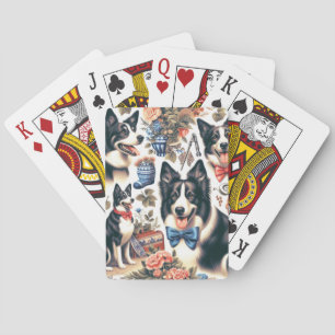 Schattigee Border Collie Illustratie Pokerkaarten