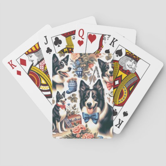 Schattigee  Border Collie Illustratie Pokerkaarten (Achterkant)