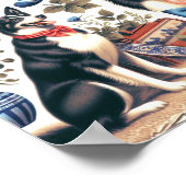 Schattigee  Border Collie Illustratie Poster (Hoek)