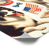 Schattigee Border Collie Illustratie Poster (Hoek)
