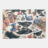 Schattigee  Border Collie Illustratie Theedoek (Horizontaal)