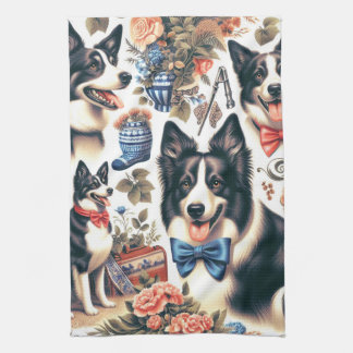 Schattigee  Border Collie Illustratie Theedoek
