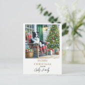 Schattigee Border Collie kerstvakantie Briefkaart (Staand voorkant)
