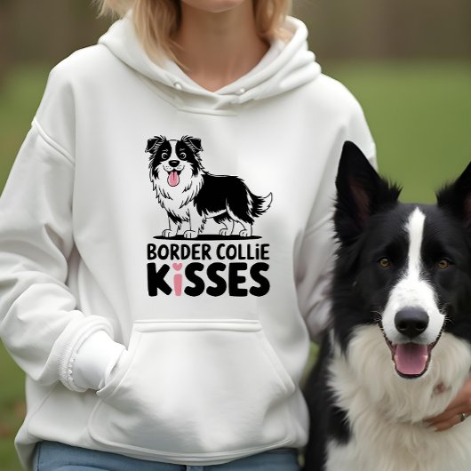 Schattigee Border Collie Kust Cartoon Puppy Honden Hoodie