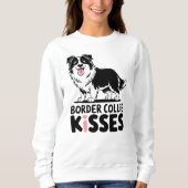 Schattigee Border Collie Kust Cartoon Puppy Honden Trui (Voorkant)