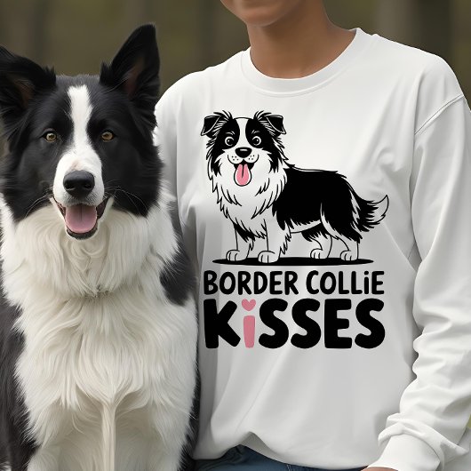 Schattigee Border Collie Kust Cartoon Puppy Honden Trui