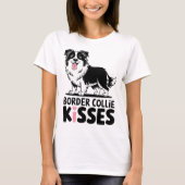 Schattigee Border Collie Kust Mama Puppy Hondenlie T-shirt (Voorkant)