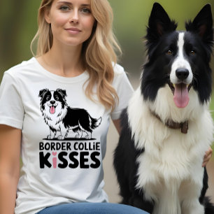 Schattigee Border Collie Kust Mama Puppy Hondenlie T-shirt