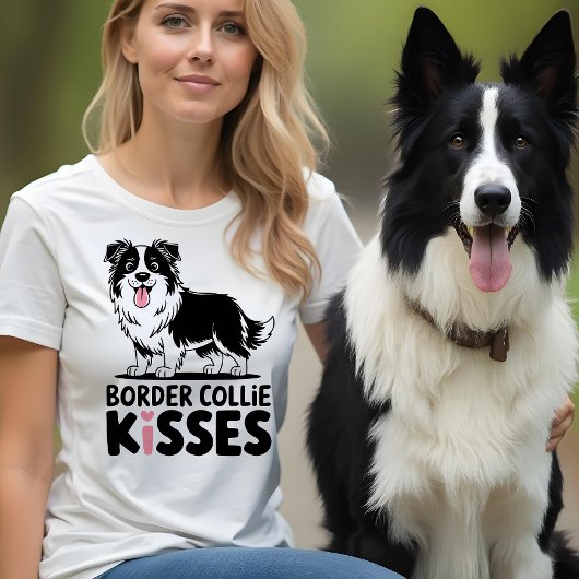 Schattigee Border Collie Kust Mama Puppy Hondenlie T-shirt