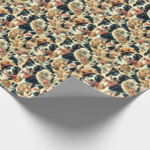 Schattigee Border Collie naadloos Cadeaupapier (Hoek)