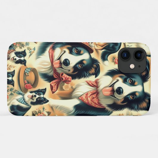 Schattigee Border Collie naadloos Case-Mate iPhone Case (Achterkant (horizontaal))