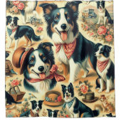 Schattigee Border Collie naadloos Douchegordijn (Voorkant)