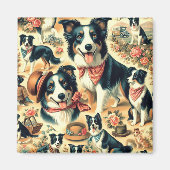 Schattigee Border Collie naadloos Magneet (Voorkant)
