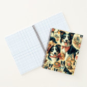 Schattigee Border Collie naadloos Notitieboek (Binnen)