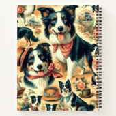 Schattigee Border Collie naadloos Notitieboek (Achterkant)