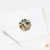 Schattigee Border Collie naadloos Ronde Sticker (Envelop)