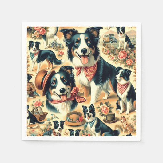 Schattigee Border Collie naadloos Servet (Voorkant)