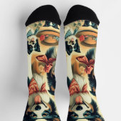 Schattigee Border Collie naadloos Sokken (Top)