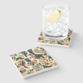 Schattigee Border Collie naadloos Stenen Onderzetter (Zijkant)