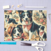 Schattigee Border Collie naadloos Tissuepapier (Craft)