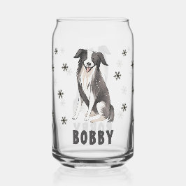 Schattigee Border Collie Snowflakes Hondennaam Blikvorm Glas