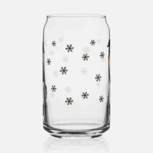 Schattigee Border Collie Snowflakes Hondennaam Blikvorm Glas (Rechts)