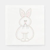 Schattigee borduurstijl konijn servet (Voorkant)