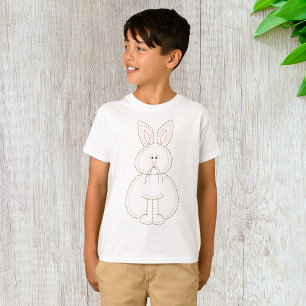 Schattigee borduurstijl konijn t-shirt